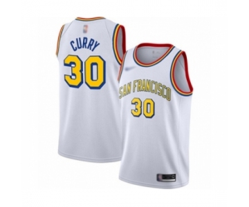 Men's Golden State Warriors #30 Stephen Curry Authentic White Hardwood Classics Basketball Jersey - San Francisco Classic Edition