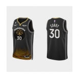 Men's Golden State Warriors #30 Stephen Curry Black 2022-23 City edition Stitched Basketball Jersey