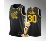 Men's Golden State Warriors #30 Stephen Curry Black 2022 NBA Finals Champions Stitched Jersey