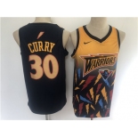 Men's Golden State Warriors #30 Stephen Curry Black Salute Edition 2021 New Basketball Jersey