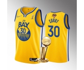 Men's Golden State Warriors #30 Stephen Curry Gold 2022 NBA Finals Champions Stitched Jersey