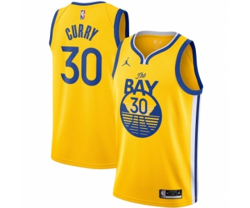 Men's Golden State Warriors #30 Stephen Curry Jordan Brand Gold 2020-21 Swingman Jersey