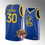 Men's Golden State Warriors #30 Stephen Curry Royal 2022 Finals Stitched Basketball Jersey