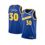 Men's Golden State Warriors #30 Stephen Curry Royal With No.6 Patch Stitched Jersey