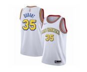 Men's Golden State Warriors #35 Kevin Durant Authentic White Hardwood Classics Basketball Jersey - San Francisco Classic Edition