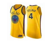 Men's Golden State Warriors #4 Omari Spellman Authentic Gold Basketball Jersey - City Edition