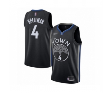 Men's Golden State Warriors #4 Omari Spellman Swingman Black Basketball Jersey 2019-20 City Edition