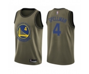 Men's Golden State Warriors #4 Omari Spellman Swingman Green Salute to Service Basketball Jersey