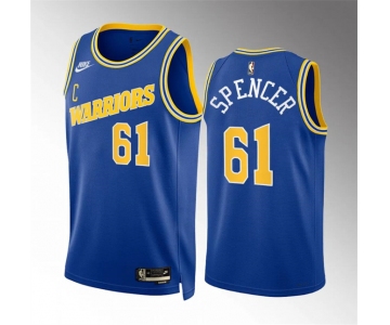 Men's Golden State Warriors #61 Pat Spencer Blue Classic Edition Stitched Basketball Jersey