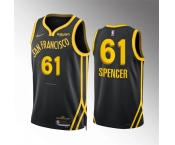 Men's Golden State Warriors #61 Pat Spencer Navy Statement Edition Stitched Basketball Jersey