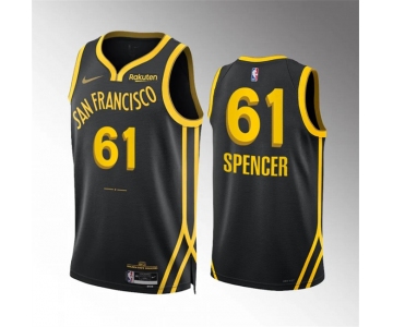 Men's Golden State Warriors #61 Pat Spencer Navy Statement Edition Stitched Basketball Jersey