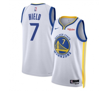 Men's Golden State Warriors #7 Buddy Hield White Association Edition Swingman Stitched Basketball Jersey