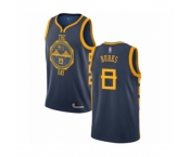 Men's Golden State Warriors #8 Alec Burks Authentic Navy Blue Basketball Jersey - City Edition