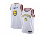 Men's Golden State Warriors #8 Alec Burks Authentic White Hardwood Classics Basketball Jersey - San Francisco Classic Edition