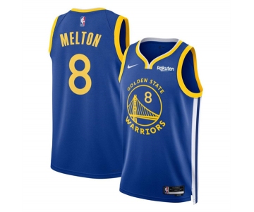 Men's Golden State Warriors #8 De’Anthony Melton Blue Icon Edition Stitched Basketball Jersey