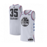 Men's Jordan Golden State Warriors #35 Kevin Durant Authentic White 2019 All-Star Game Basketball Jersey