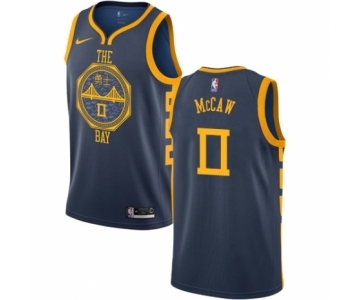 Men's Nike Golden State Warriors #0 Patrick McCaw Authentic Navy Blue NBA Jersey - City Edition