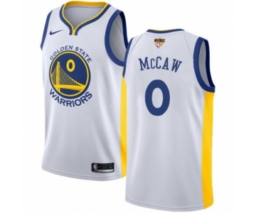 Men's Nike Golden State Warriors #0 Patrick McCaw Authentic White Home 2018 NBA Finals Bound NBA Jersey - Association Edition