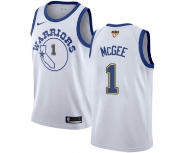 Men's Nike Golden State Warriors #1 JaVale McGee Authentic White Hardwood Classics 2018 NBA Finals Bound NBA Jersey