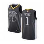 Men's Nike Golden State Warriors #1 JaVale McGee Swingman Black Alternate 2018 NBA Finals Bound NBA Jersey - Statement Edition