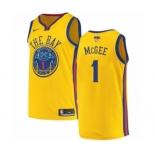 Men's Nike Golden State Warriors #1 JaVale McGee Swingman Gold 2018 NBA Finals Bound NBA Jersey - City Edition