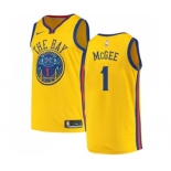 Men's Nike Golden State Warriors #1 JaVale McGee Swingman Gold NBA Jersey - City Edition