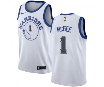 Men's Nike Golden State Warriors #1 JaVale McGee Swingman White Hardwood Classics NBA Jersey