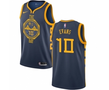 Men's Nike Golden State Warriors #10 Jacob Evans Authentic Navy Blue NBA Jersey - City Edition