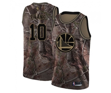 Men's Nike Golden State Warriors #10 Jacob Evans Swingman Camo Realtree Collection NBA Jersey