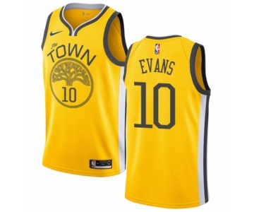 Men's Nike Golden State Warriors #10 Jacob Evans Yellow Swingman Jersey - Earned Edition