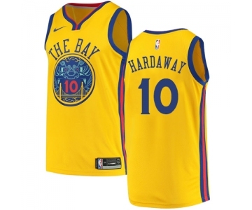 Men's Nike Golden State Warriors #10 Tim Hardaway Swingman Gold NBA Jersey - City Edition