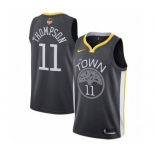 Men's Nike Golden State Warriors #11 Klay Thompson Swingman Black Alternate 2018 NBA Finals Bound NBA Jersey - Statement Edition