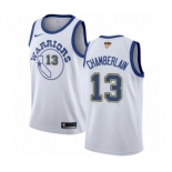 Men's Nike Golden State Warriors #13 Wilt Chamberlain Authentic White Hardwood Classics 2018 NBA Finals Bound NBA Jersey