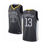 Men's Nike Golden State Warriors #13 Wilt Chamberlain Swingman Black Alternate 2018 NBA Finals Bound NBA Jersey - Statement Edition