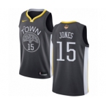 Men's Nike Golden State Warriors #15 Damian Jones Swingman Black Alternate 2018 NBA Finals Bound NBA Jersey - Statement Edition