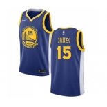 Men's Nike Golden State Warriors #15 Damian Jones Swingman Royal Blue Road NBA Jersey - Icon Edition