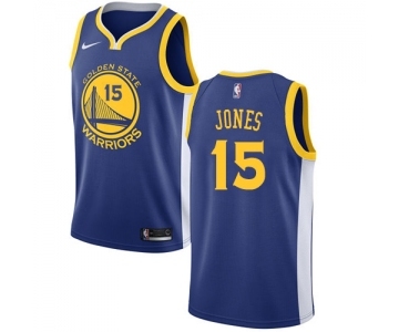 Men's Nike Golden State Warriors #15 Damian Jones Swingman Royal Blue Road NBA Jersey - Icon Edition