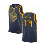 Men's Nike Golden State Warriors #17 Chris Mullin Authentic Navy Blue NBA Jersey - City Edition