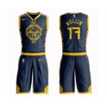 Men's Nike Golden State Warriors #17 Chris Mullin Authentic Navy Blue NBA Suit Jersey - City Edition