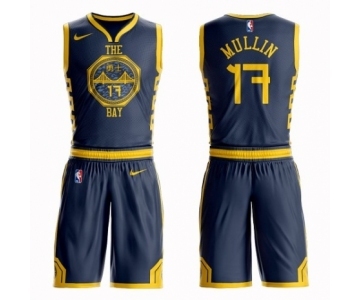 Men's Nike Golden State Warriors #17 Chris Mullin Authentic Navy Blue NBA Suit Jersey - City Edition