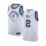 Men's Nike Golden State Warriors #2 Jordan Bell Authentic White Hardwood Classics 2018 NBA Finals Bound NBA Jersey