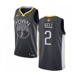 Men's Nike Golden State Warriors #2 Jordan Bell Swingman Black Alternate 2018 NBA Finals Bound NBA Jersey - Statement Edition