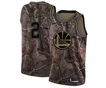 Men's Nike Golden State Warriors #2 Jordan Bell Swingman Camo Realtree Collection NBA Jersey