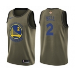 Men's Nike Golden State Warriors #2 Jordan Bell Swingman Green Salute to Service 2018 NBA Finals Bound NBA Jersey