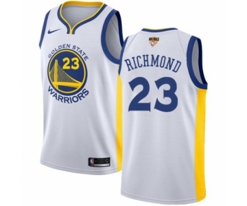 Men's Nike Golden State Warriors #23 Mitch Richmond Authentic White Home 2018 NBA Finals Bound NBA Jersey - Association Edition