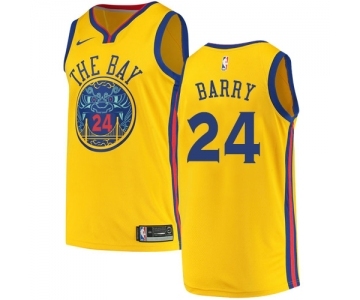 Men's Nike Golden State Warriors #24 Rick Barry Swingman Gold NBA Jersey - City Edition