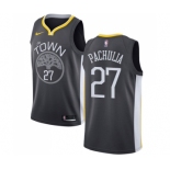 Men's Nike Golden State Warriors #27 Zaza Pachulia Swingman Black Alternate NBA Jersey - Statement Edition