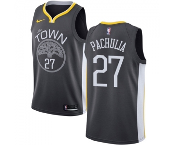 Men's Nike Golden State Warriors #27 Zaza Pachulia Swingman Black Alternate NBA Jersey - Statement Edition