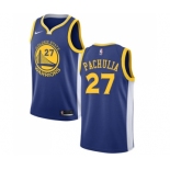 Men's Nike Golden State Warriors #27 Zaza Pachulia Swingman Royal Blue Road NBA Jersey - Icon Edition