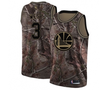 Men's Nike Golden State Warriors #3 David West Swingman Camo Realtree Collection NBA Jersey